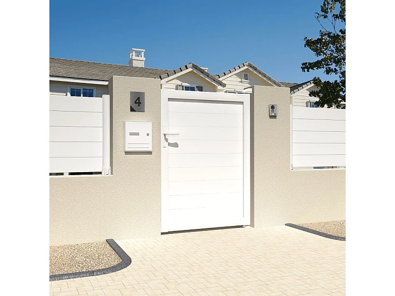 Portillon plein L 1000 x H 1865 mm - Blanc satiné RAL9010