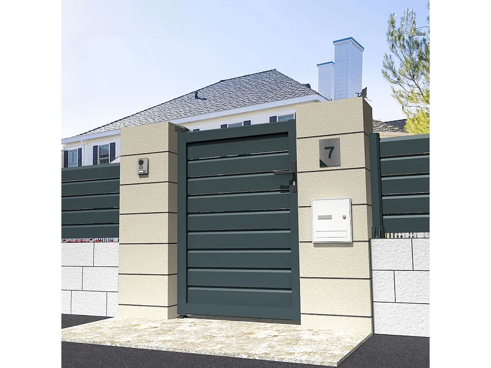 Portillon brise-vue L 1000 x H 1707 mm - Gris anthracite RAL7016ST