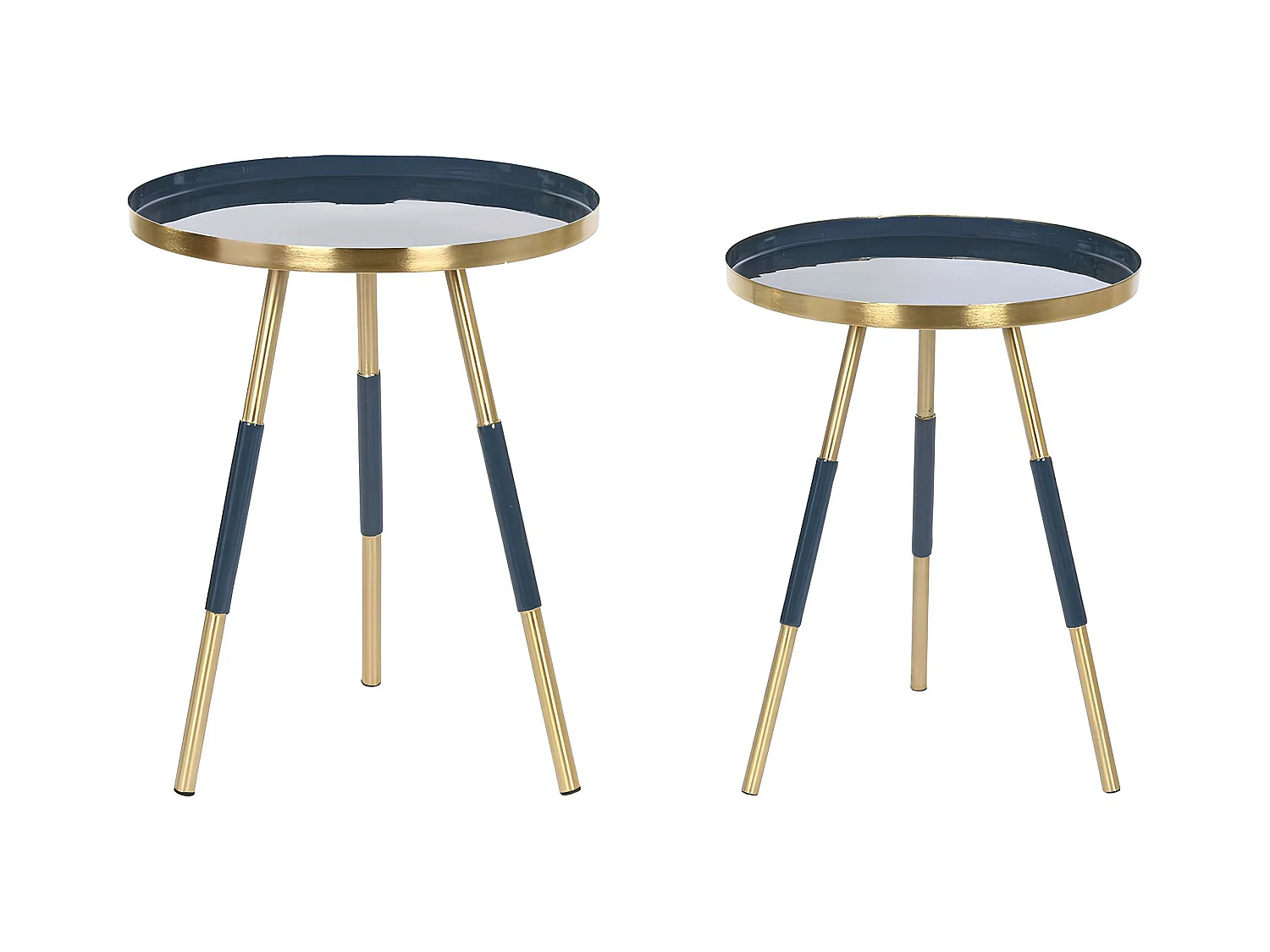 Jeu de 2 tables Home ESPRIT Bleu Doré 41 x 41 x 51 cm
