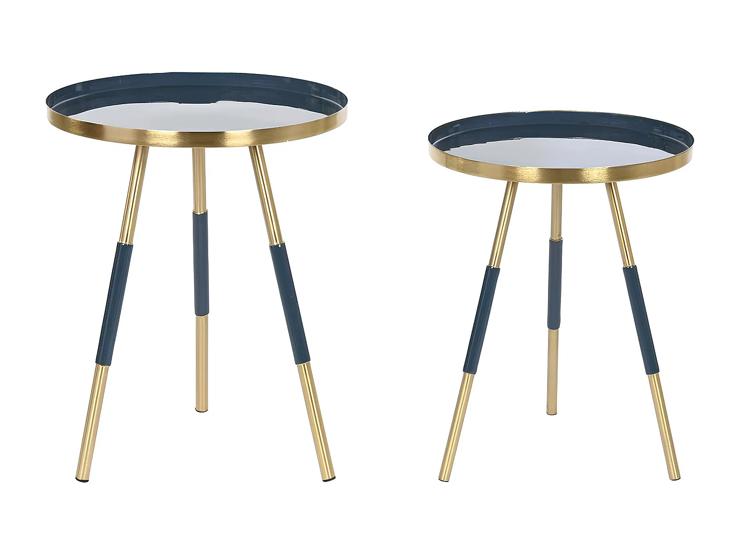 Jeu de 2 tables Home ESPRIT Bleu Doré 41 x 41 x 51 cm