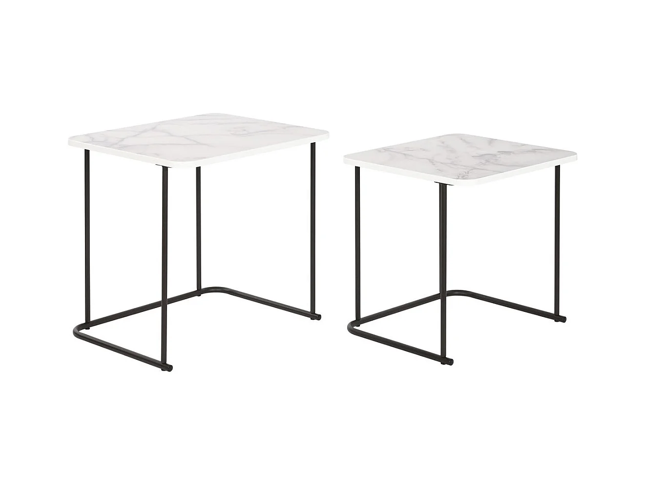 Jeu de 2 tables DKD Home Decor Blanc Noir Métal Bois MDF 51 x 43 x 49 cm
