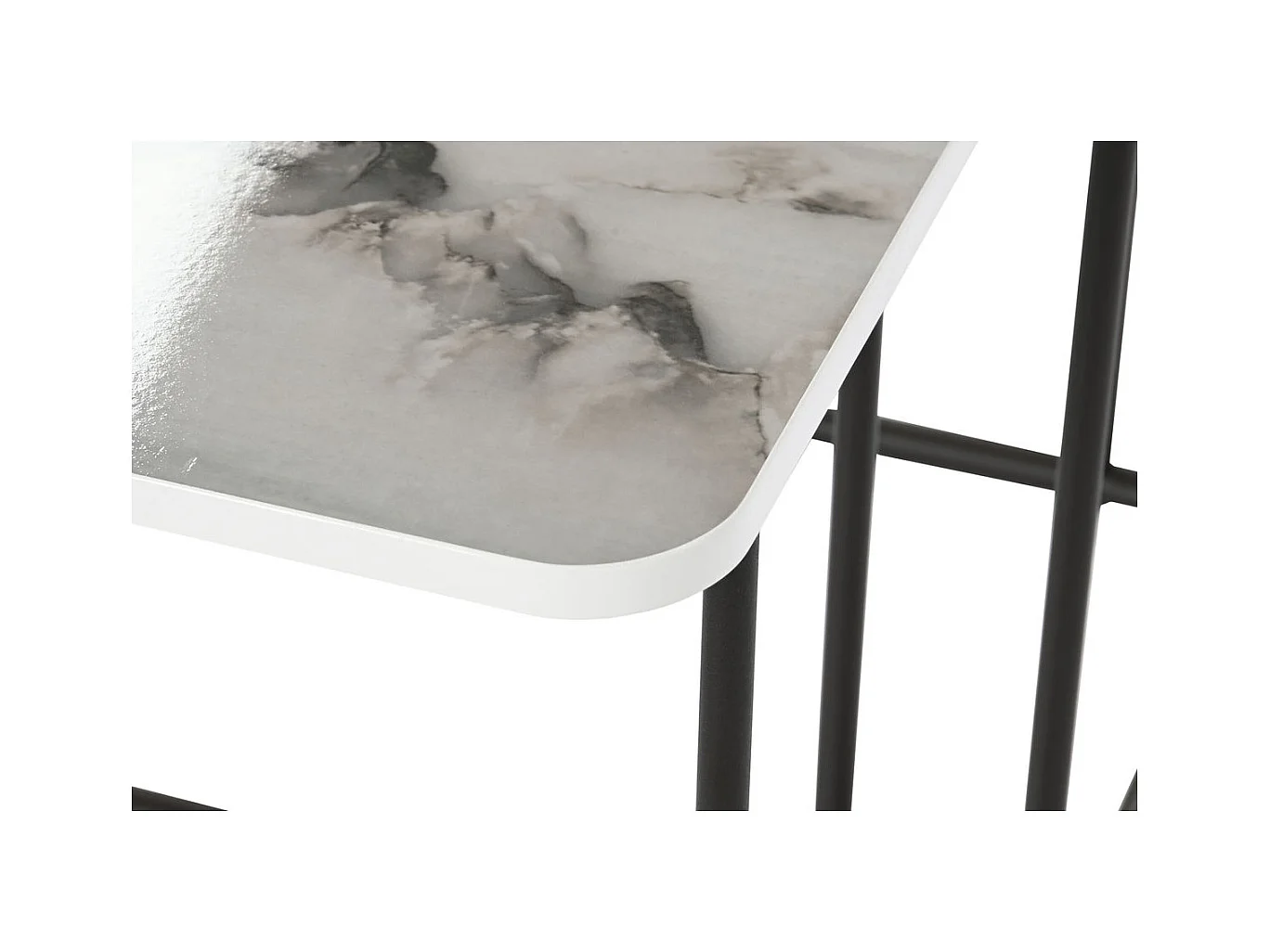 Jeu de 2 tables DKD Home Decor Blanc Noir Métal Bois MDF 51 x 43 x 49 cm