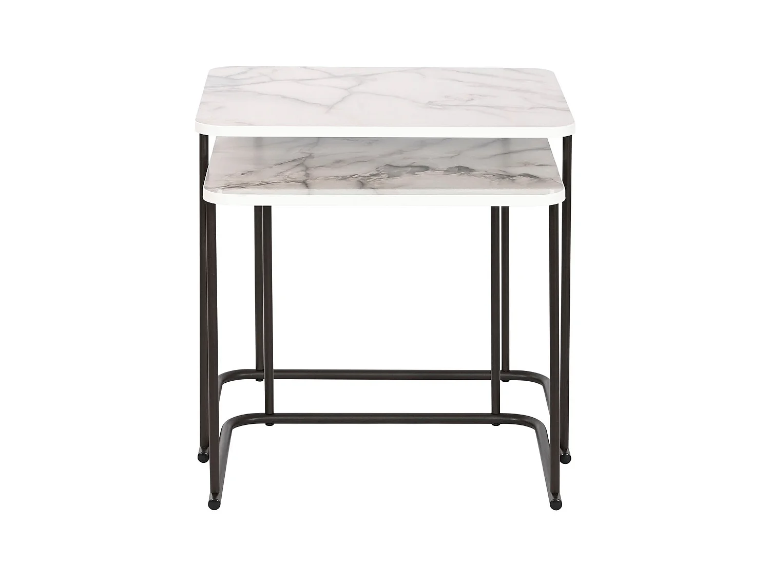 Jeu de 2 tables DKD Home Decor Blanc Noir Métal Bois MDF 51 x 43 x 49 cm