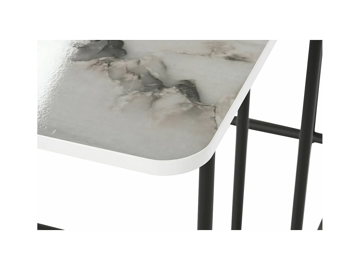 Jeu de 2 tables DKD Home Decor Blanc Noir Métal Bois MDF 51 x 43 x 49 cm