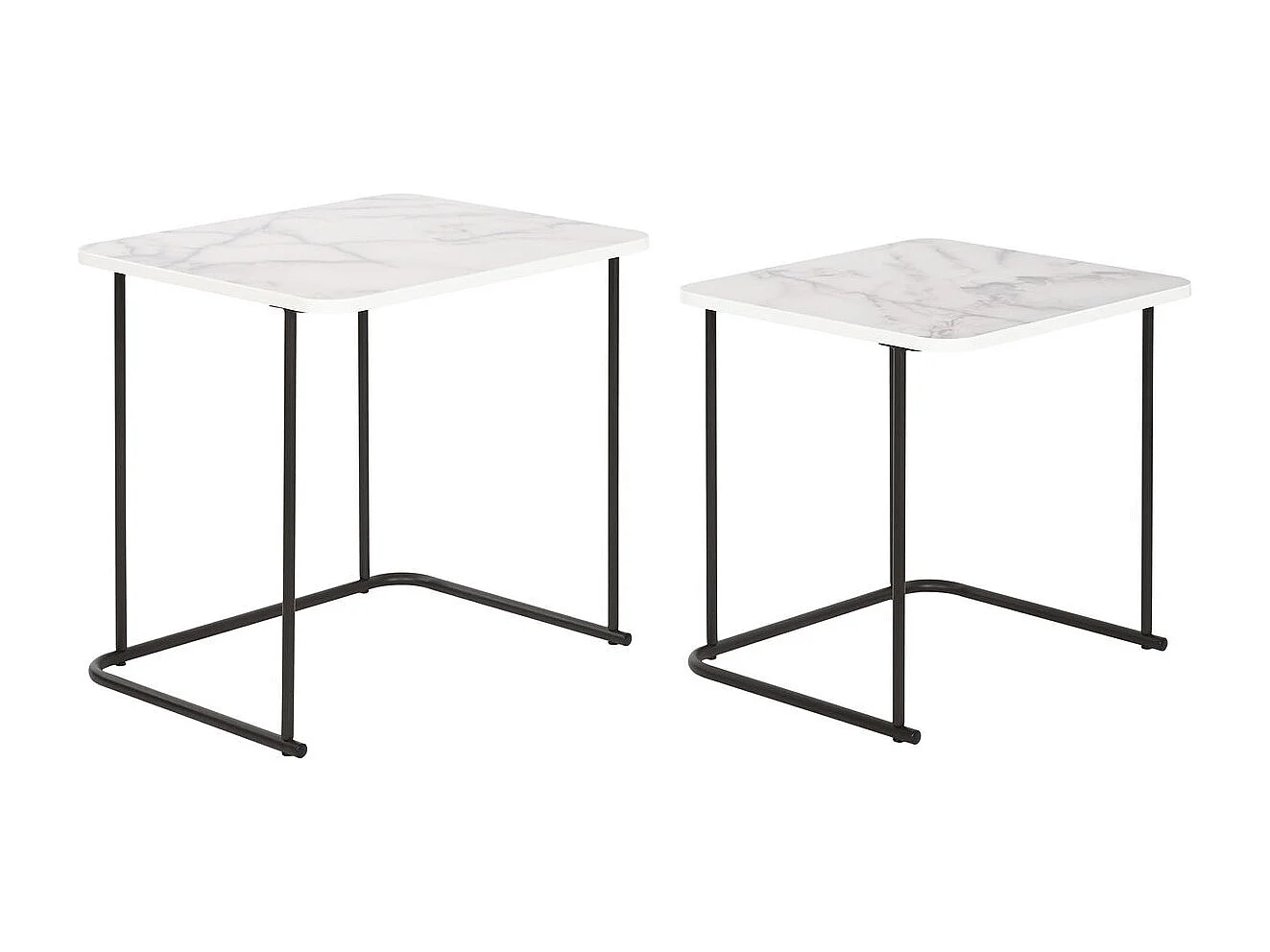 Jeu de 2 tables DKD Home Decor Blanc Noir Métal Bois MDF 51 x 43 x 49 cm