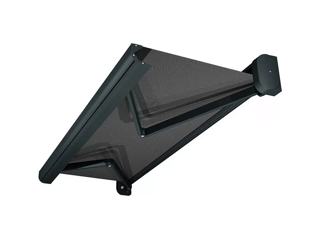 Store banne coffre CELESTE 4,00x3,00 m Motorisé Secours à Télécommande - Gris - Gris