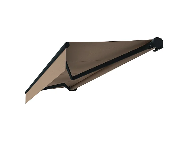 Store loggia DIONEA 4,00x3,00 m Motorisé Secours à Télécommande - Gris - Taupe