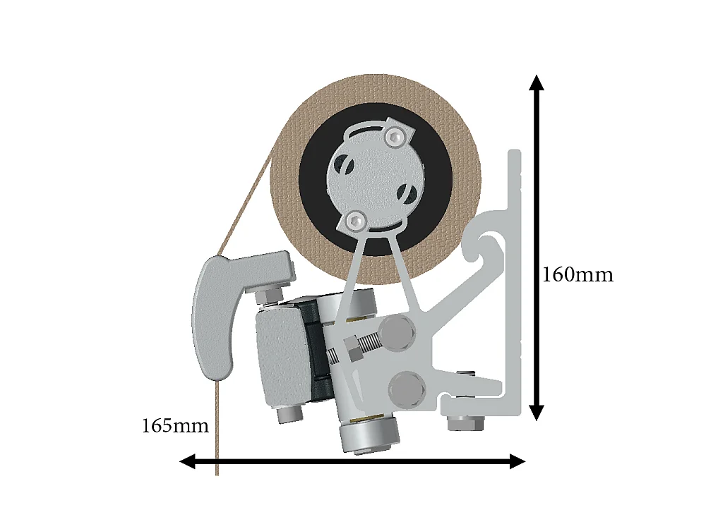 Store banne loggia SAPHIR 4,00x2,50 m Manuelle - Gris clair RAL7035 - Jaune Gris DHR09