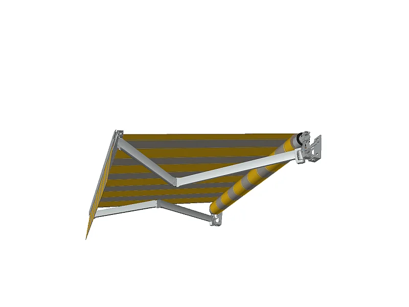 Store banne loggia SAPHIR 4,00x2,50 m Manuelle - Gris clair RAL7035 - Jaune Gris DHR09