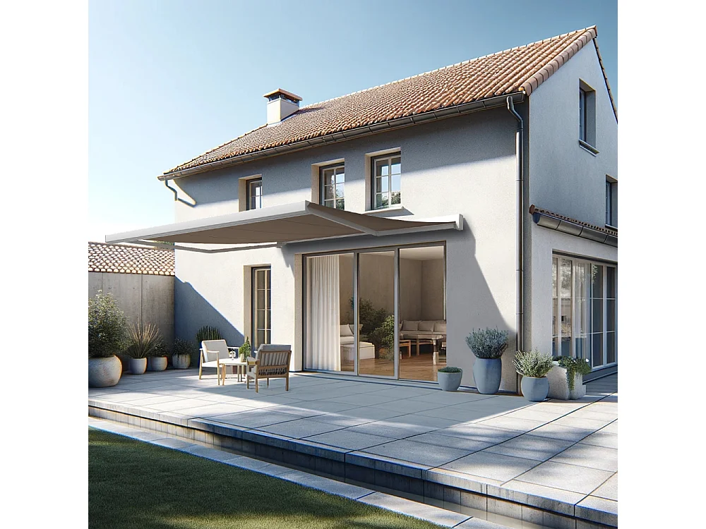 Store banne coffre SOA 4,10x3,50 m Manuelle - Gris - Gris