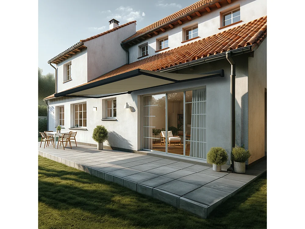 Tenda cassonetto SOA 5,00x3,50 m Manuale - Grigio - Beige