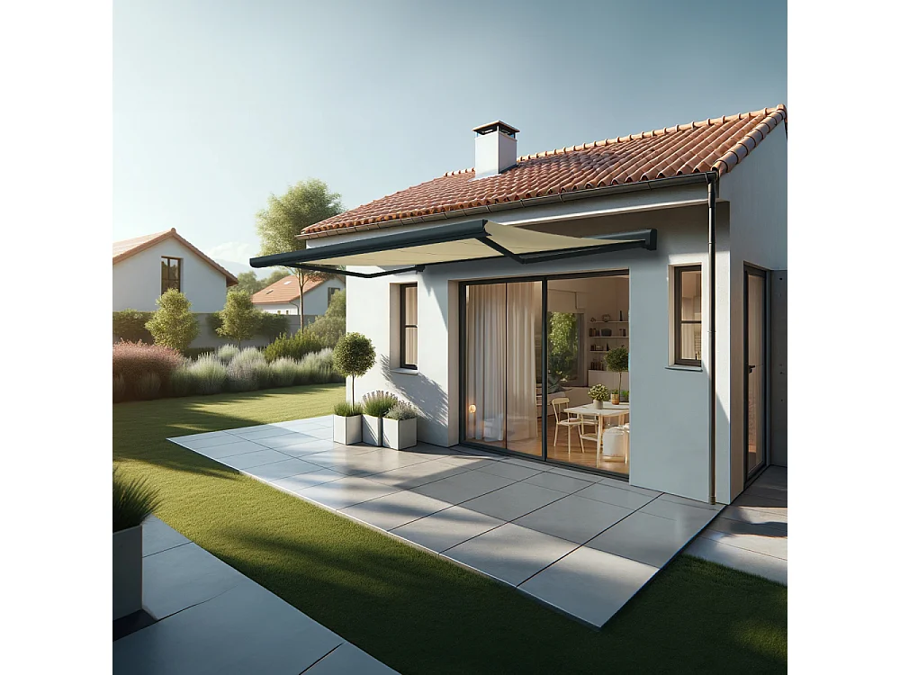 Tenda cassonetto CELESTE 4,00x3,00 m Manuale - Grigio - Beige