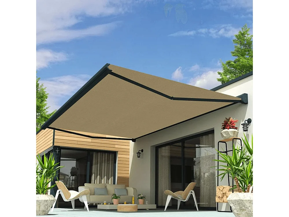 Tenda cassonetto CELESTE 4,00x3,00 m Manuale - Grigio - Beige