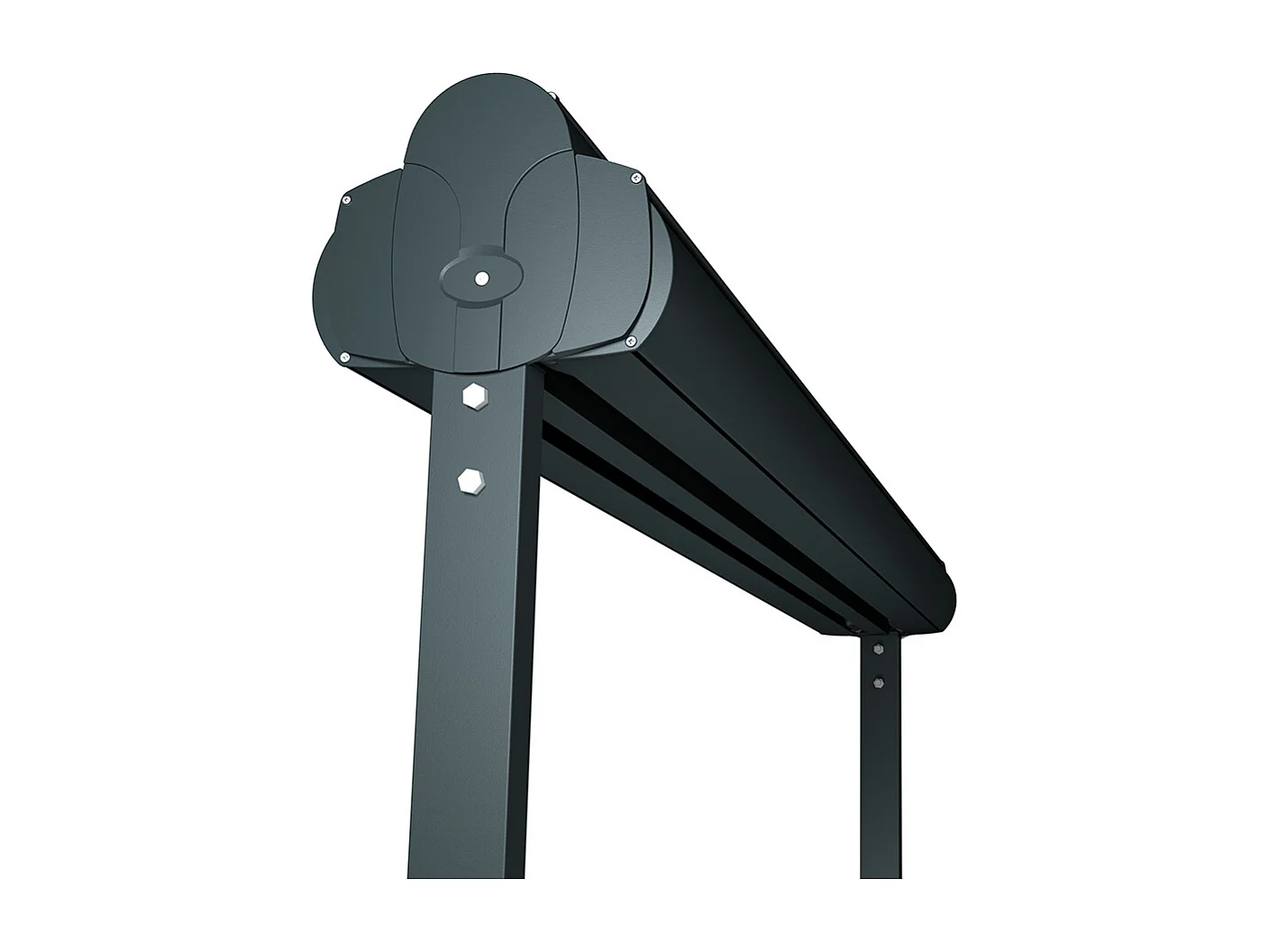Store double pente ENARGITE 4,00x2x3,00 m Manuelle - Gris - Écru