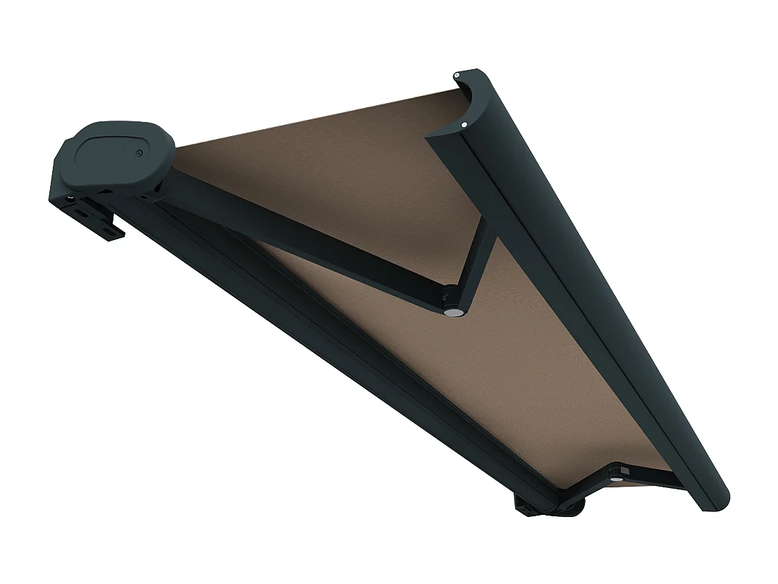 Tenda cassonetto HEVOA 4,05x3,50 m Motorizzato + Emergenza - Grigio - Talpa