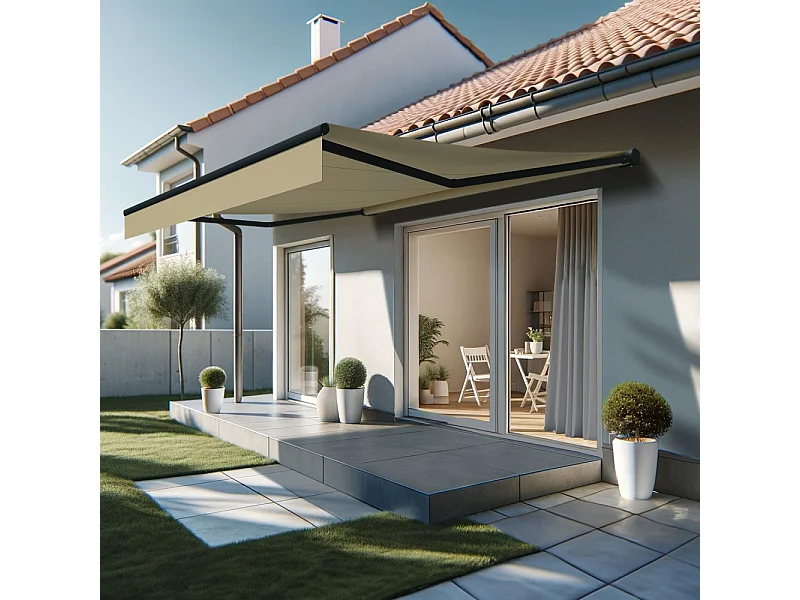 Tenda bracci estensibili DIONEA 4,00x3,00 m Manuale - Grigio - Beige