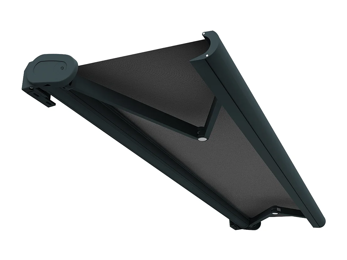 Tenda cassonetto HEVOA 4,05x3,50 m Motorizzato + Emergenza + LED - Grigio - Grigio