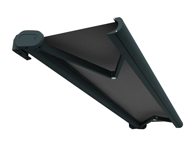 Tenda cassonetto HEVOA 4,05x3,50 m Motorizzato + Emergenza + LED - Grigio - Grigio