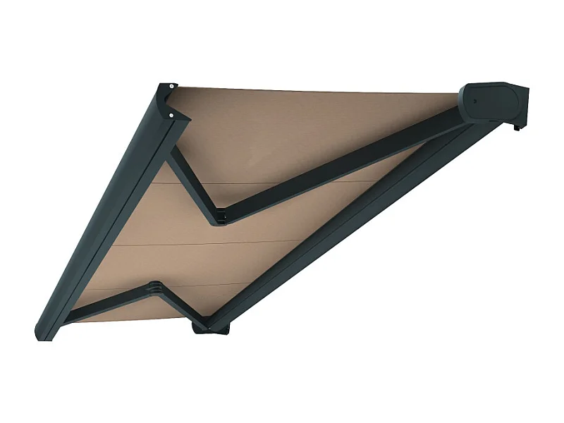 Store banne coffre CINABRE 3,00x2,00 m Motorisé à Interrupteur - Gris - Taupe