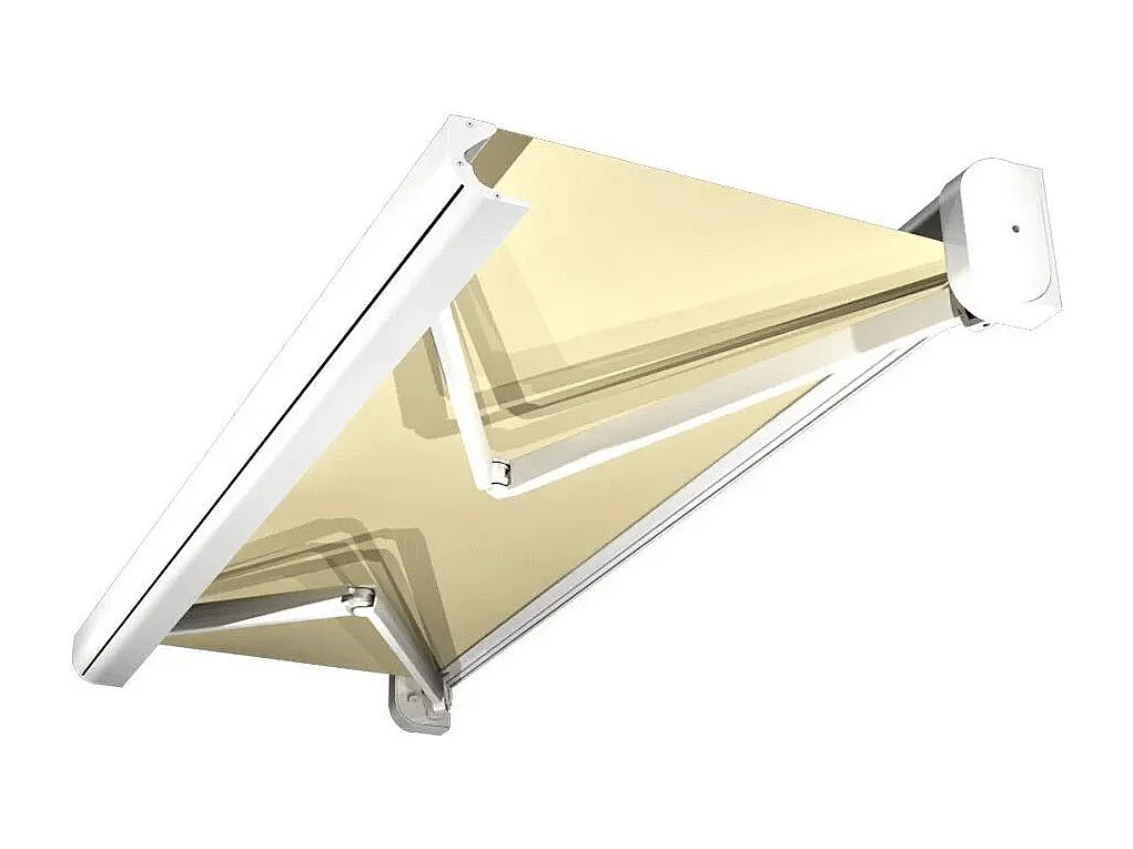 Tenda cassonetto CELESTE 4,00x3,00 m Motorizzato + Emergenza + LED - Bianco - Beige