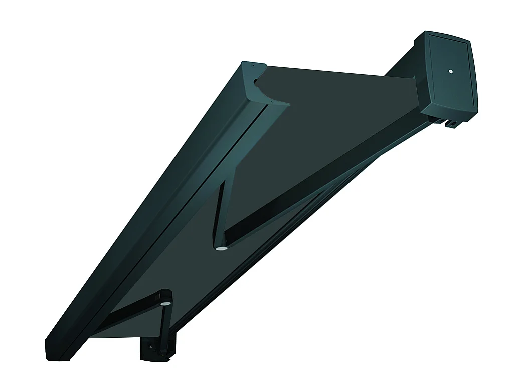 Store banne coffre LEBRON 4,00x3,50 m Motorisé Secours à Télécommande + LED - Gris - Gris