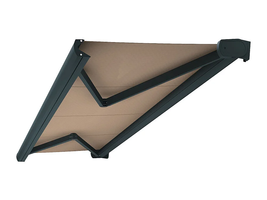 Store banne coffre CINABRE 3,00x2,00 m Motorisé à Télécommande - Gris - Taupe