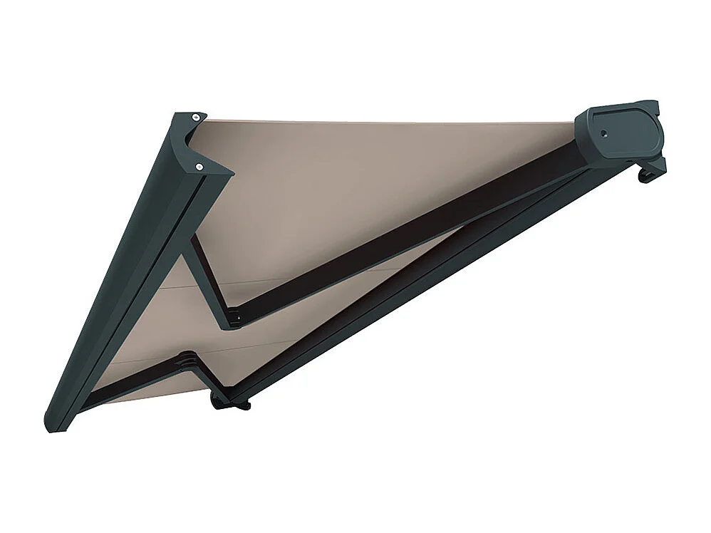 Tenda da sole cassonata CINABRE 3 x 2 m - Motorizzato telecomando - Grigio antracite, telo acrilico grigio talpa