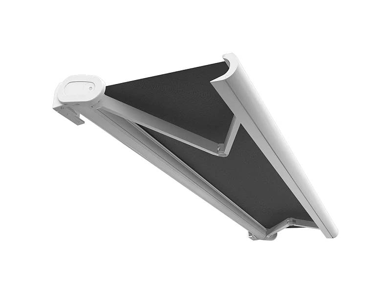 Store banne coffre HEVOA 4,00x3,00 m Manuelle - Blanc - Gris