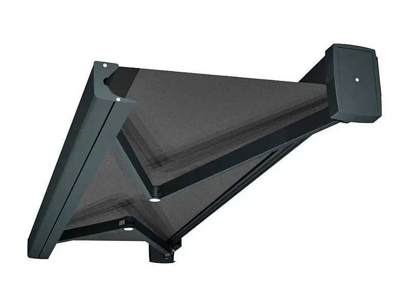 Store banne coffre SOA 6,00x3,50 m Motorisé Secours à Télécommande - Gris - Gris