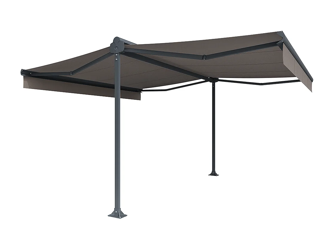 Store double pente ENARGITE 4,00x2x3,00 m Manuelle - Gris - Taupe