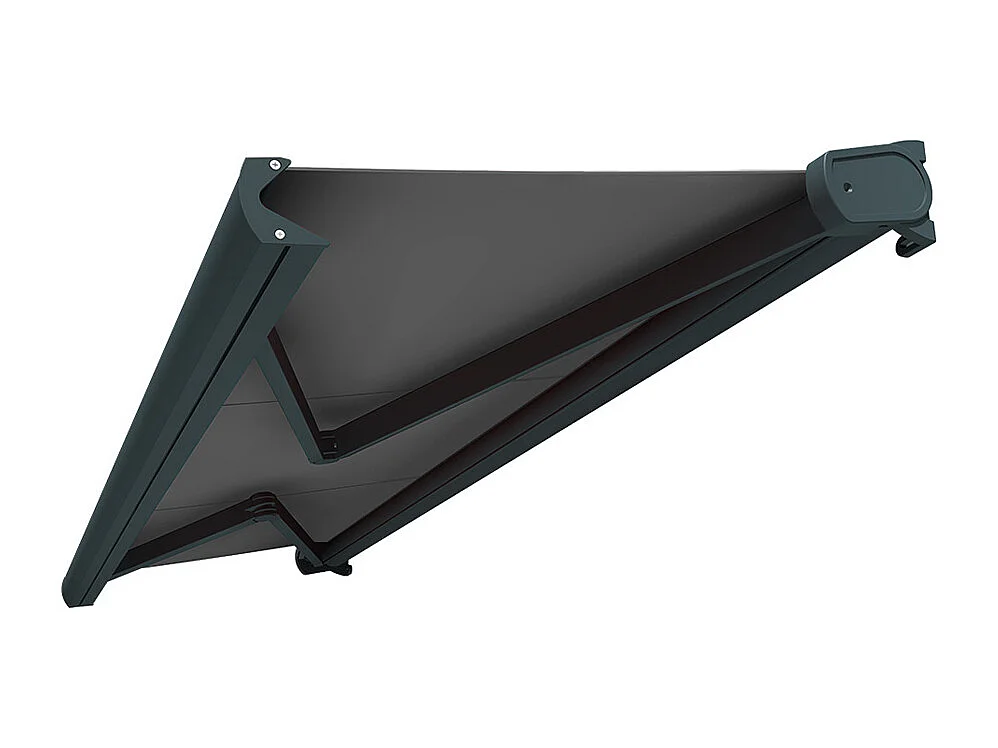 Tenda da sole cassonata CINABRE 3 x 2 m - Motorizzato telecomando - Grigio antracite, telo acrilico grigio scuro