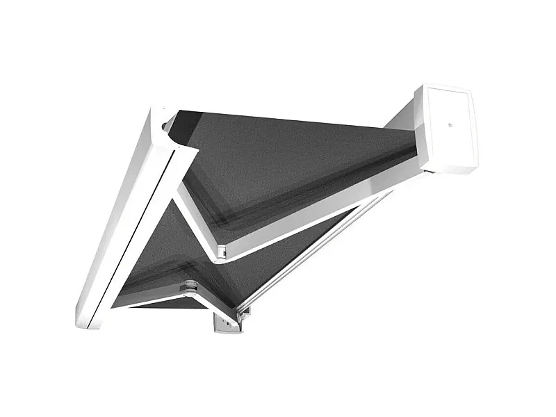 Store banne coffre SOA 4,10x3,50 m Manuelle - Blanc - Gris