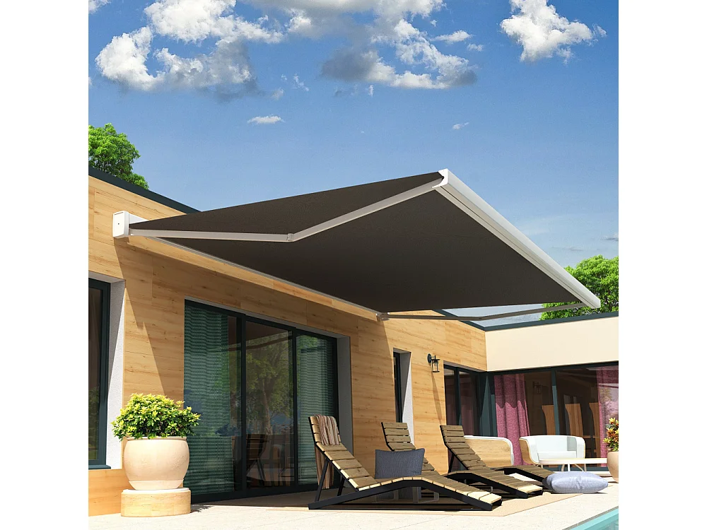 Tenda cassonetto SOA 4,10x3,50 m Manuale - Bianco - Grigio