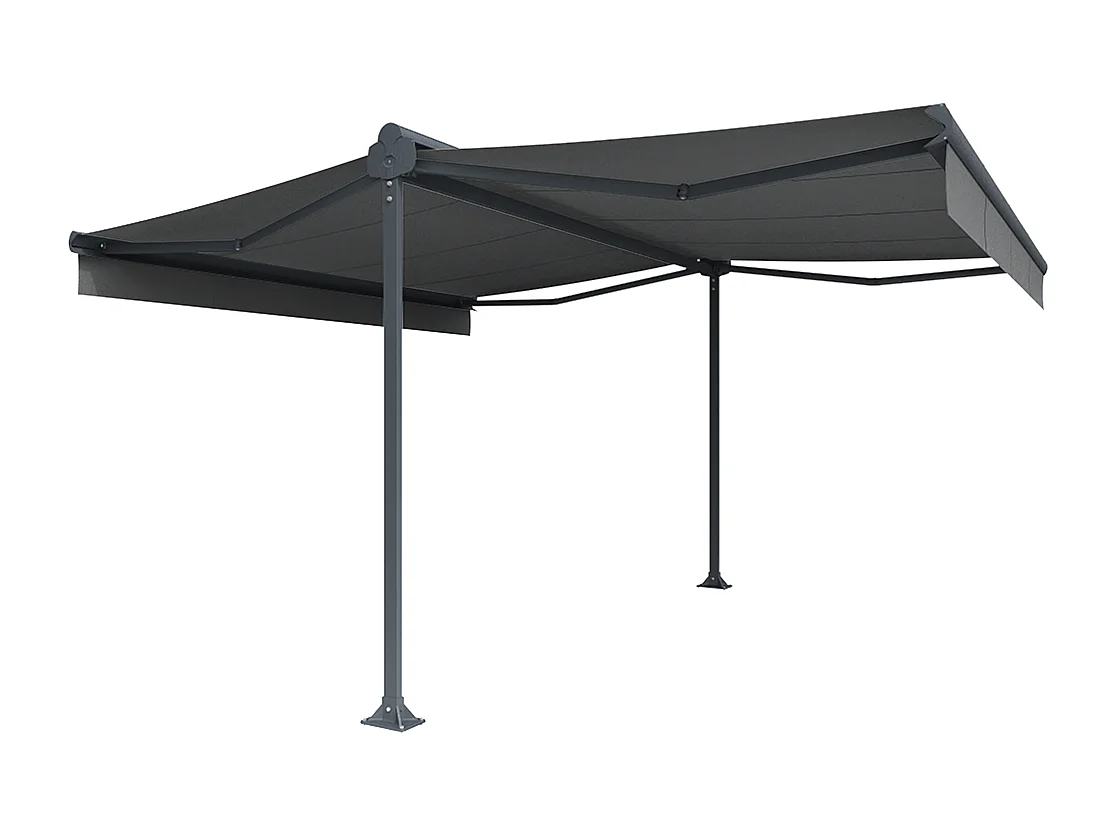 Tenda doppia pendenza ENARGITE 6,00x2x3,00 m Manuale - Grigio - Grigio