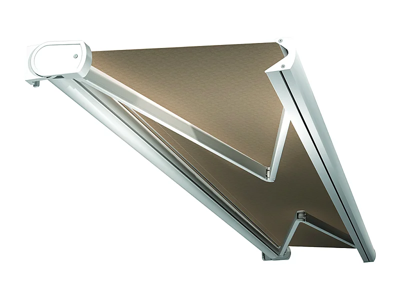 Store banne coffre LOUISA 3,00x2,00 m Manuelle - Blanc - Taupe