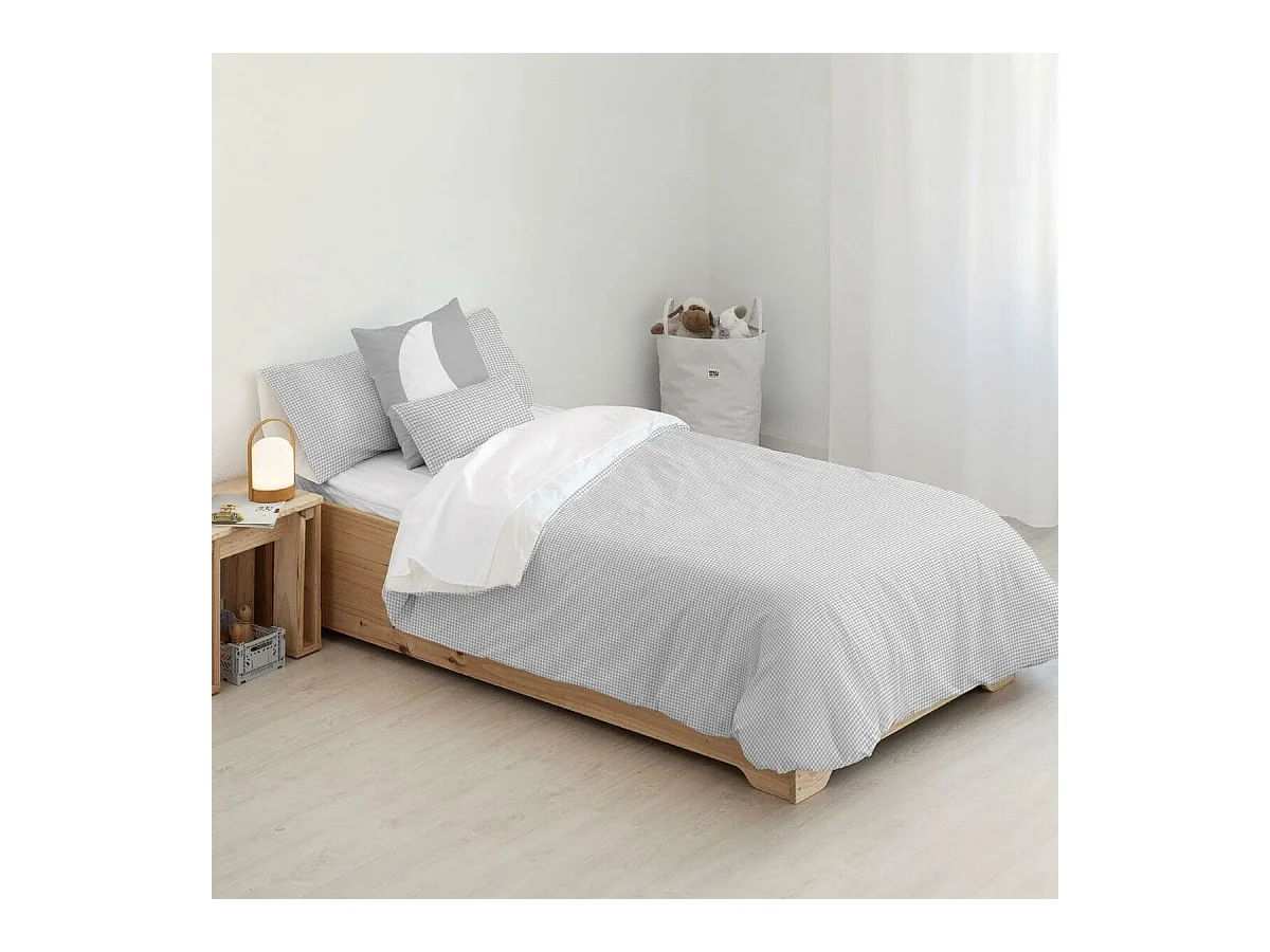 Housse de Couette Kids&Cotton Vichy Gris 180 x 220 cm