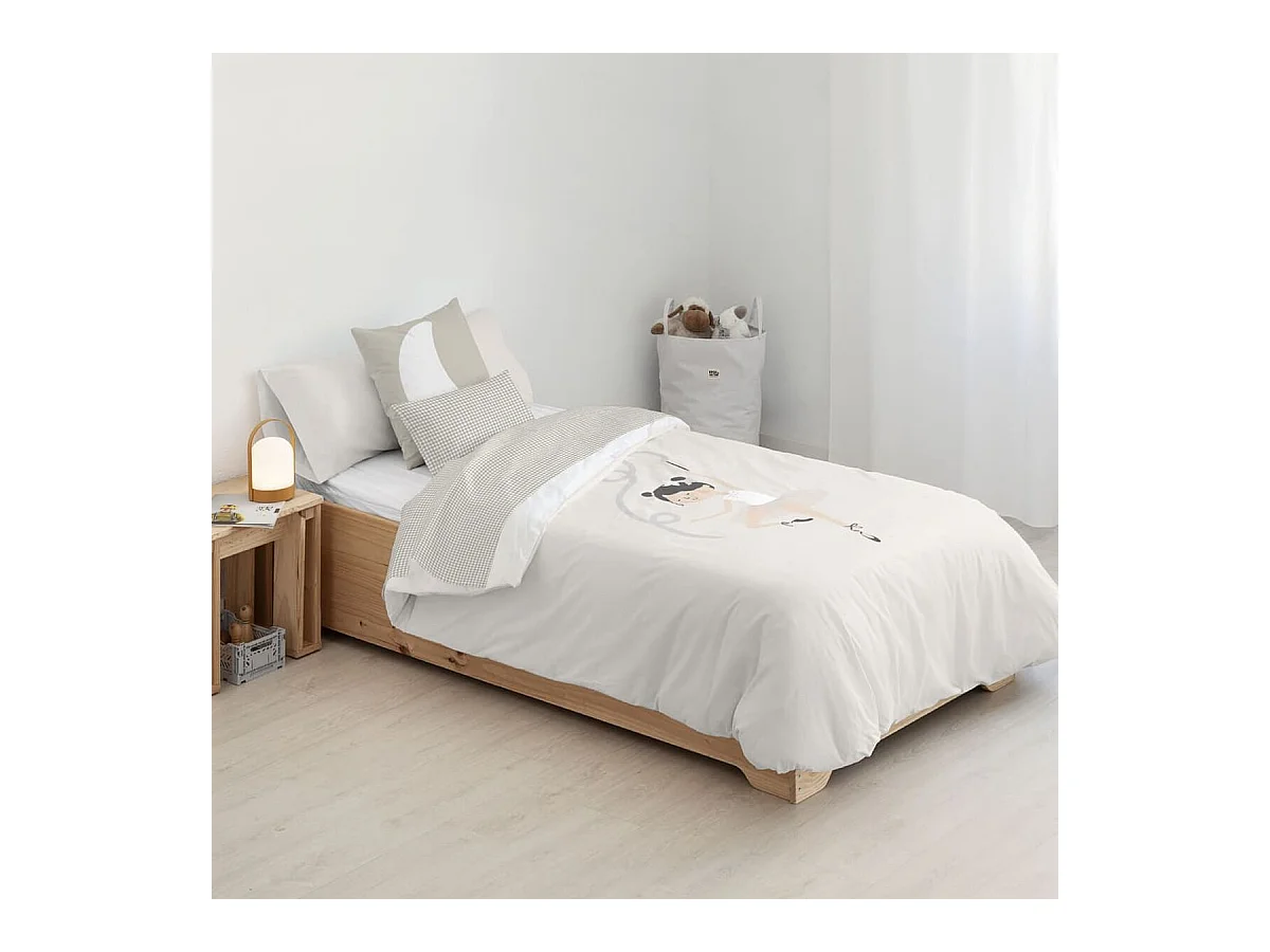 Housse de couette en coton beige 155x220 cm, Kids&Cotton Chay