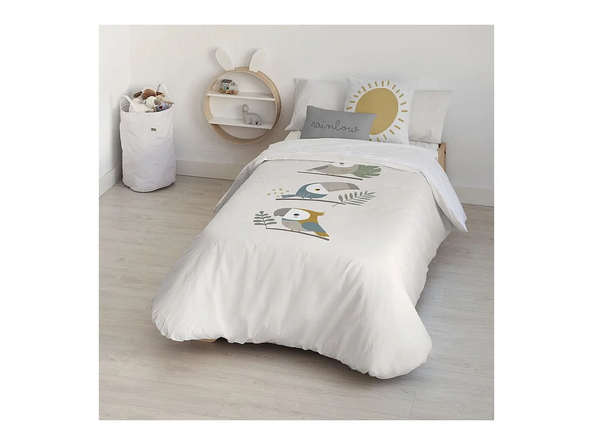 Housse de couette en coton blanc 155x220 cm, Kids&Cotton Esko