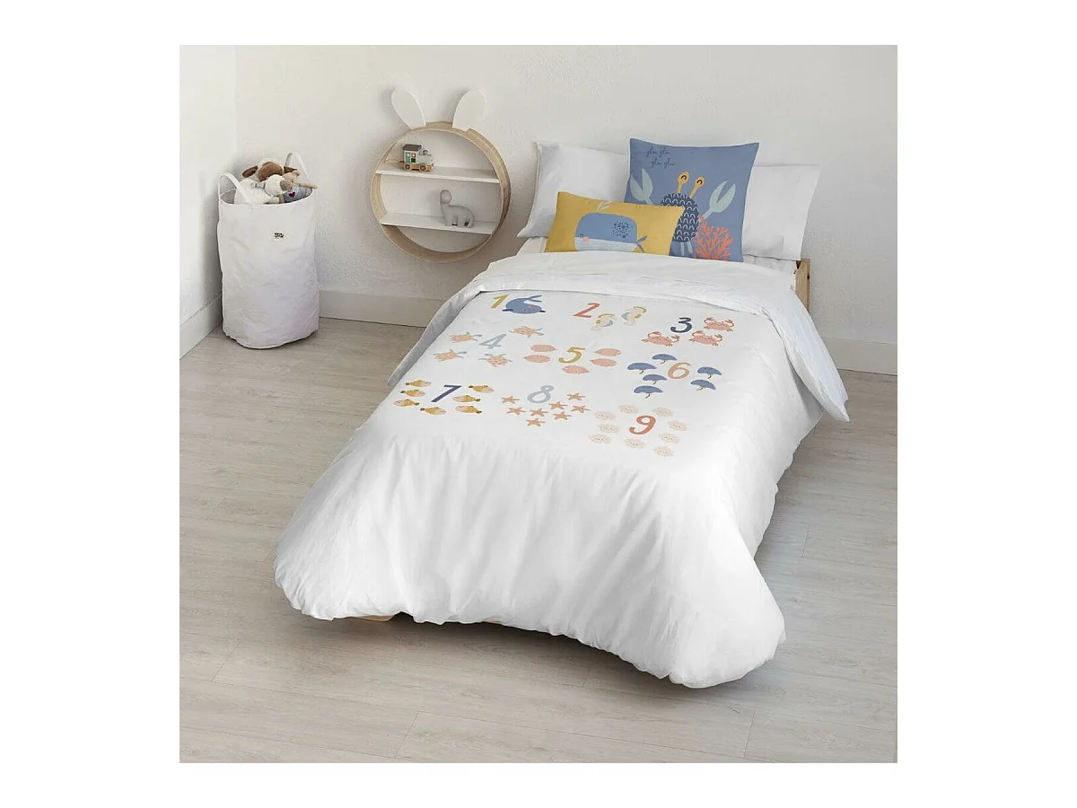 Housse de Couette Kids&Cotton Vikram Blanc 155 x 220 cm