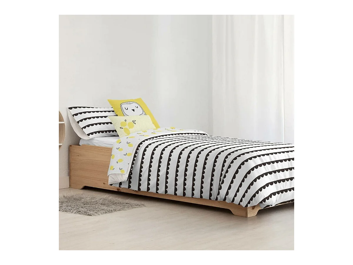 Housse de couette en coton noir et blanc 155x220 cm, Kids&Cotton Guildo
