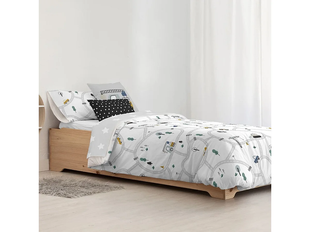 Housse de couette en coton, Brail Blanc, Kids&Cotton