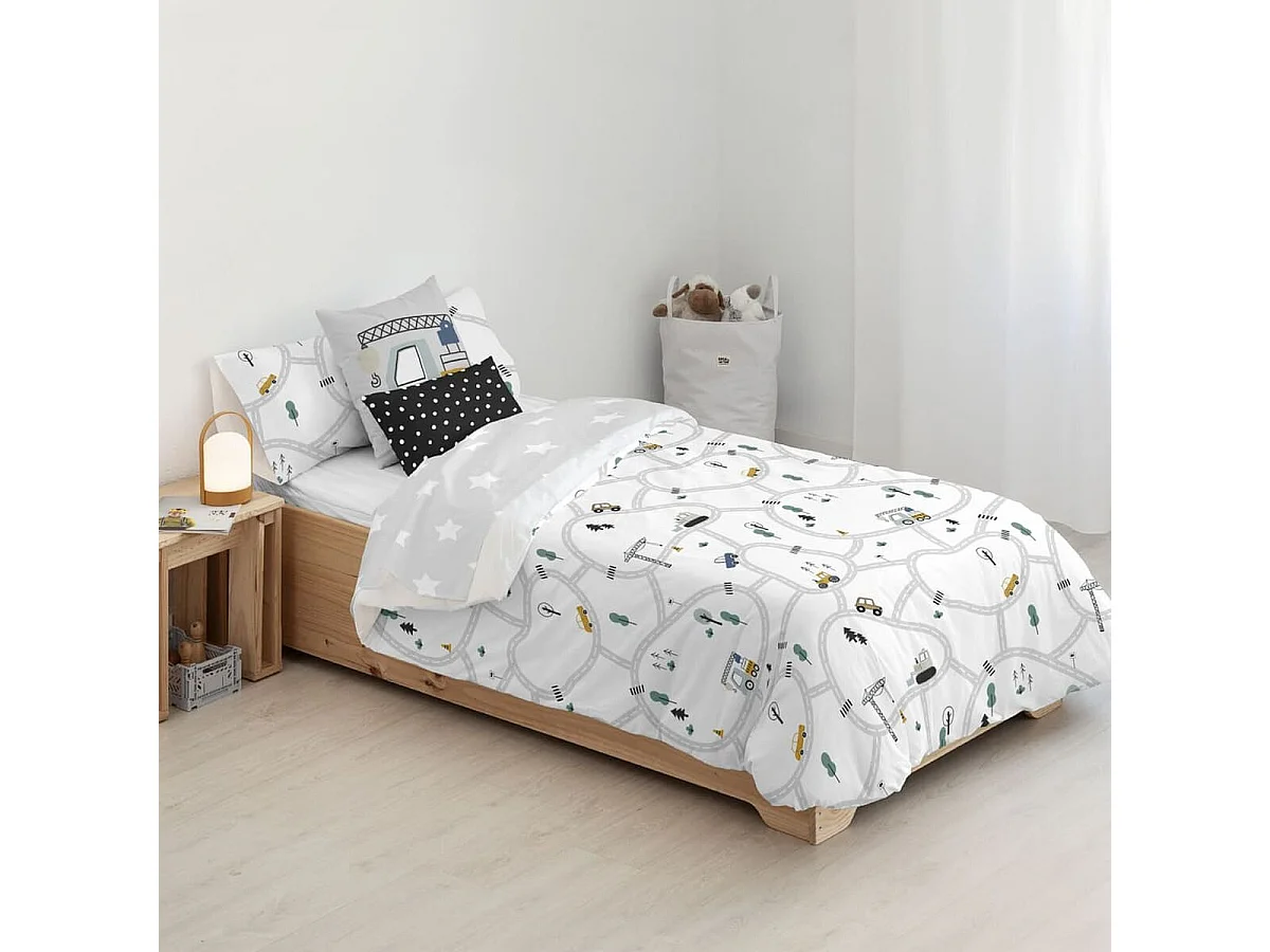 Housse de couette en coton, Brail Blanc, Kids&Cotton