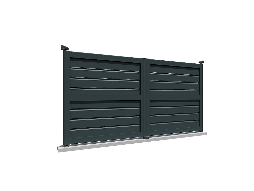 Cancello battente privacy motorizzato L 4000 x H 1880 mm - Grigio antracite RAL7016ST