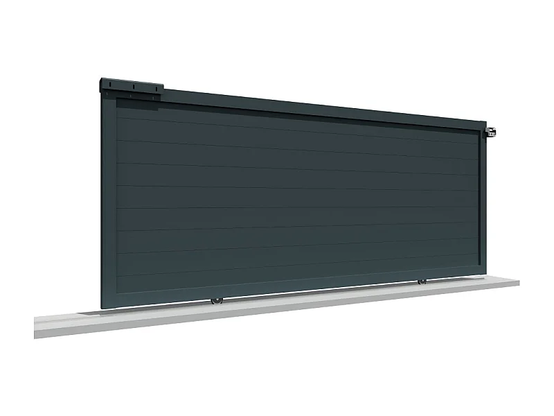 Portail coulissant motorisé plein L 3000 x H 1542 mm - Gris anthracite RAL7016ST