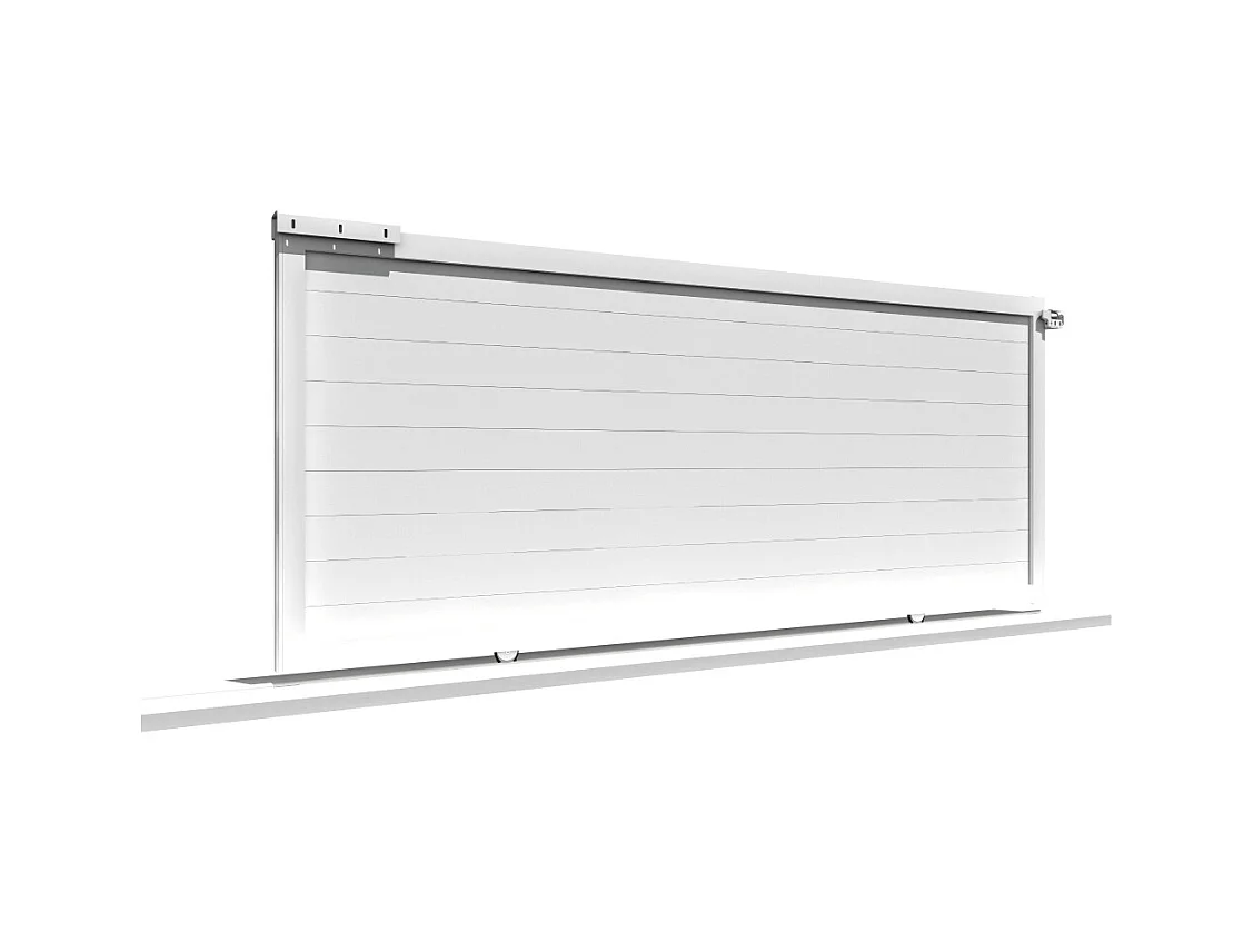 Portail coulissant motorisé plein L 3500 x H 1692 mm - Blanc satiné RAL9010