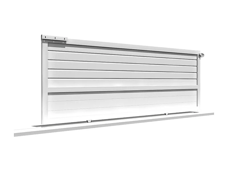 Portail coulissant motorisé mixte L 4000 x H 1750 mm - Blanc satiné RAL9010