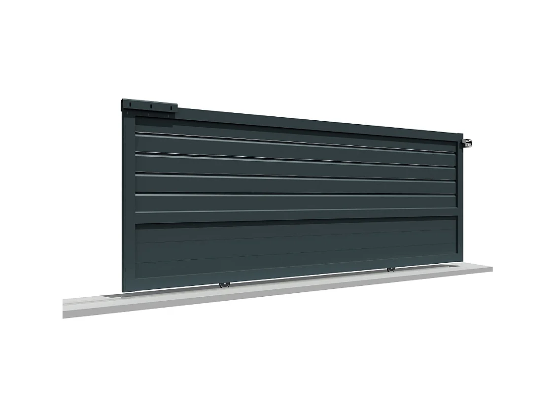 Portail coulissant motorisé mixte L 3000 x H 1750 mm - Gris anthracite RAL7016ST