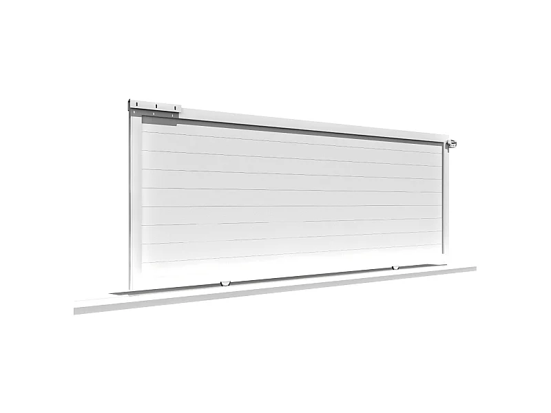 Portail coulissant motorisé plein L 3000 x H 1542 mm - Blanc satiné RAL9010