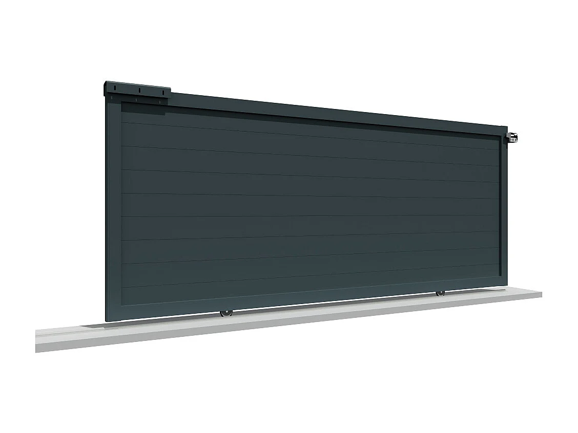 Cancello scorrevole pieno motorizzato L 4000 x H 1542 mm - Grigio antracite RAL7016ST