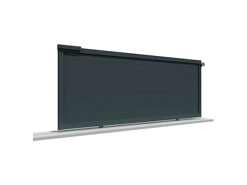 Portail coulissant motorisé plein L 3500 x H 1542 mm - Gris anthracite RAL7016ST
